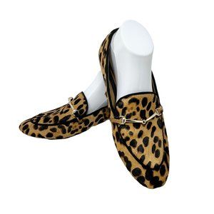 Rachel Zoe Axe Horse Bit Flat Loafer Calf Hair Leopard Pattern Size 9M - Excelle